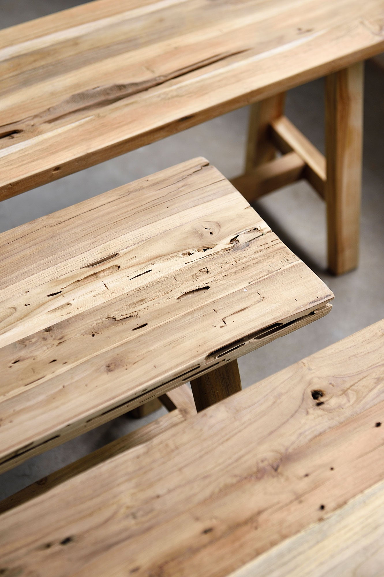 Reclaimed Teak Bench - Natural - L120cm - Furniture