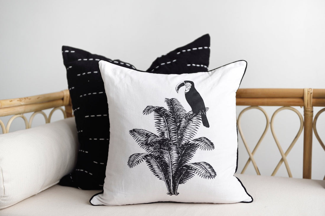 Black Bird Cushion 45cm x 45cm - Cover only (no insert) - 