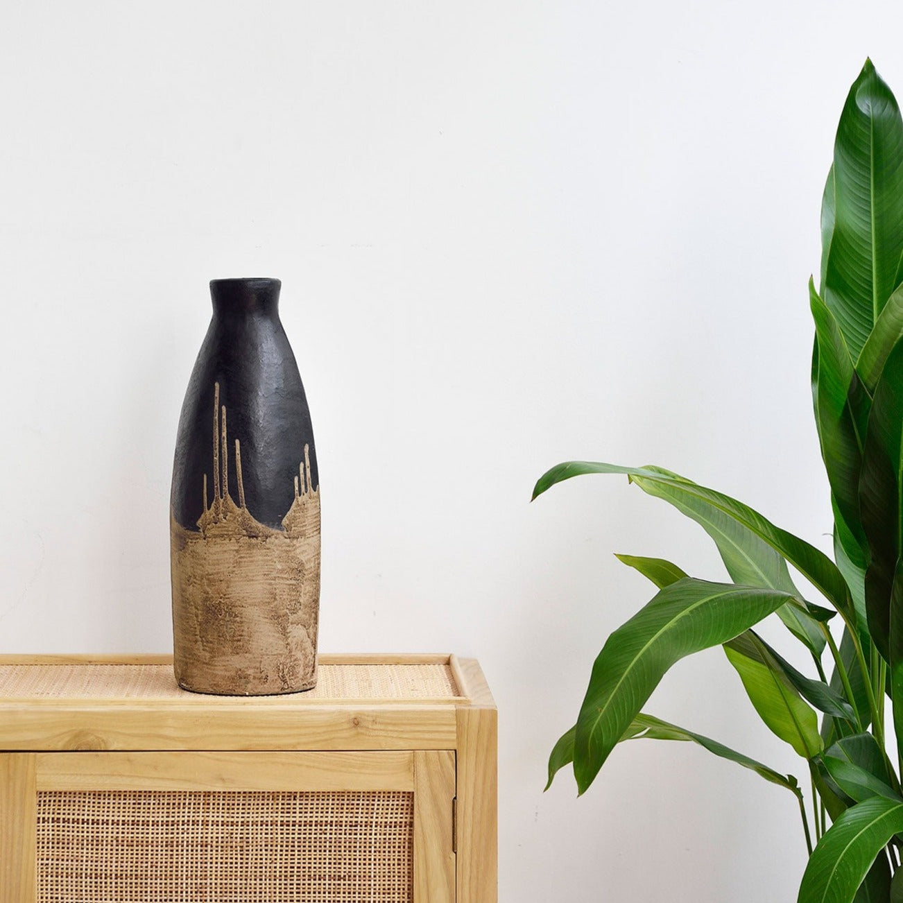 Black and Natural Vase