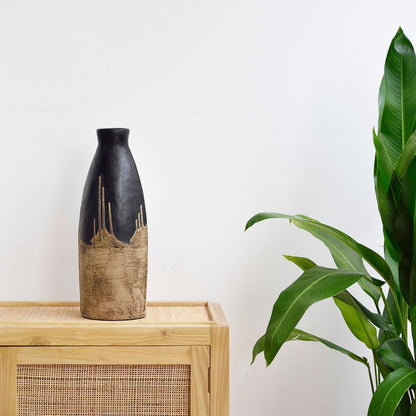 Black and Natural Vase