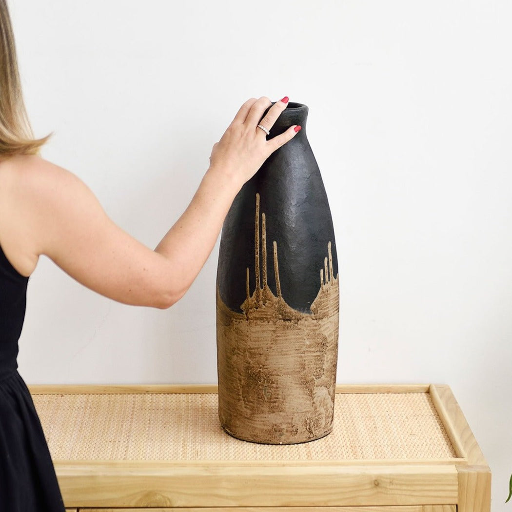 Black and Natural Vase