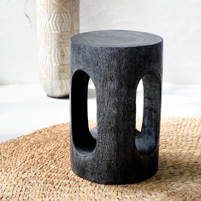 Black Wash Suar Wood Stool