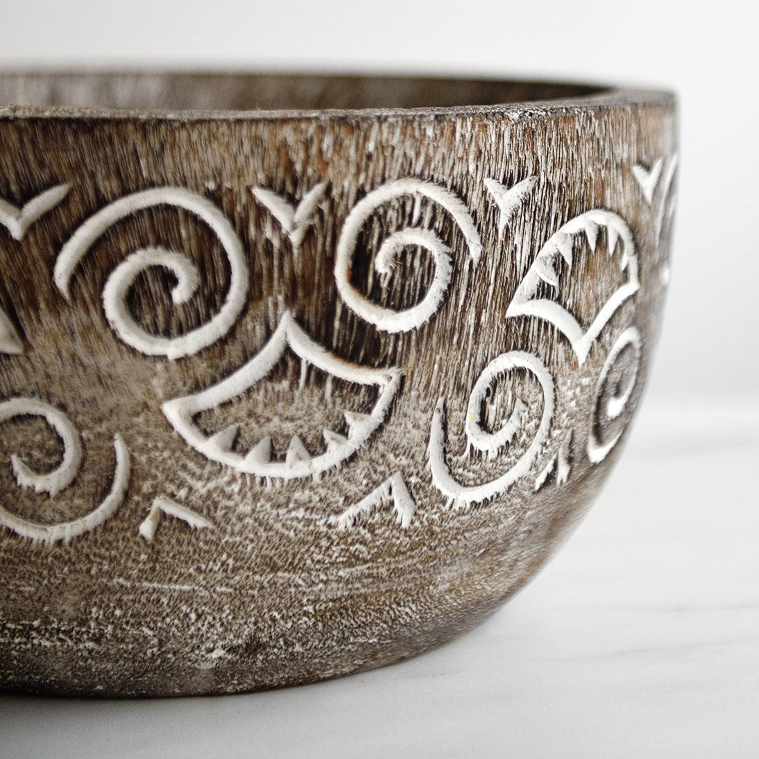 Hand Carved Tribal Display Bowl - 30cm