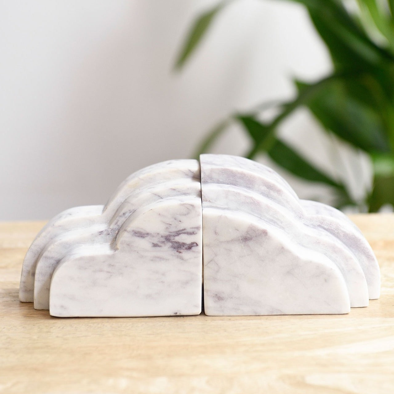 Cloud Marble Bookends (Set of 2)