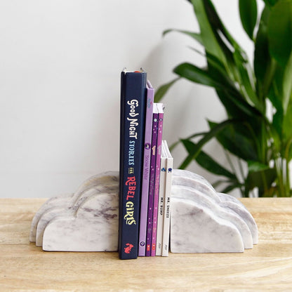 Cloud Marble Bookends (Set of 2)