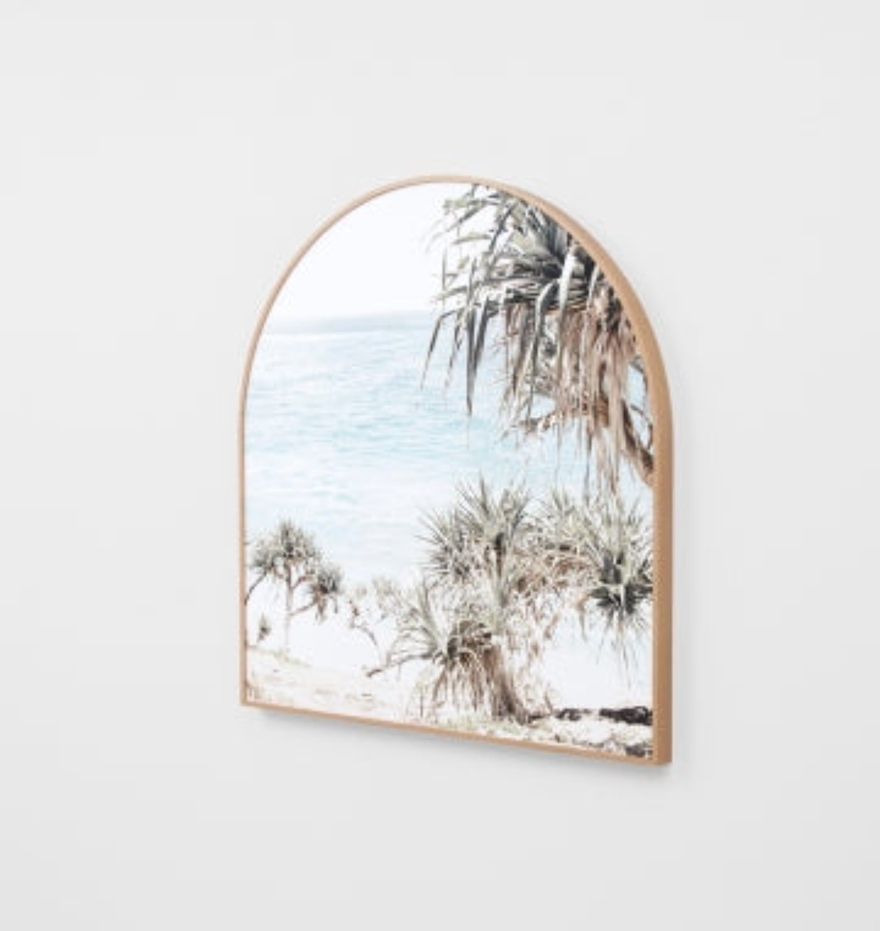 Coastal Palms Framed Canvas Arch