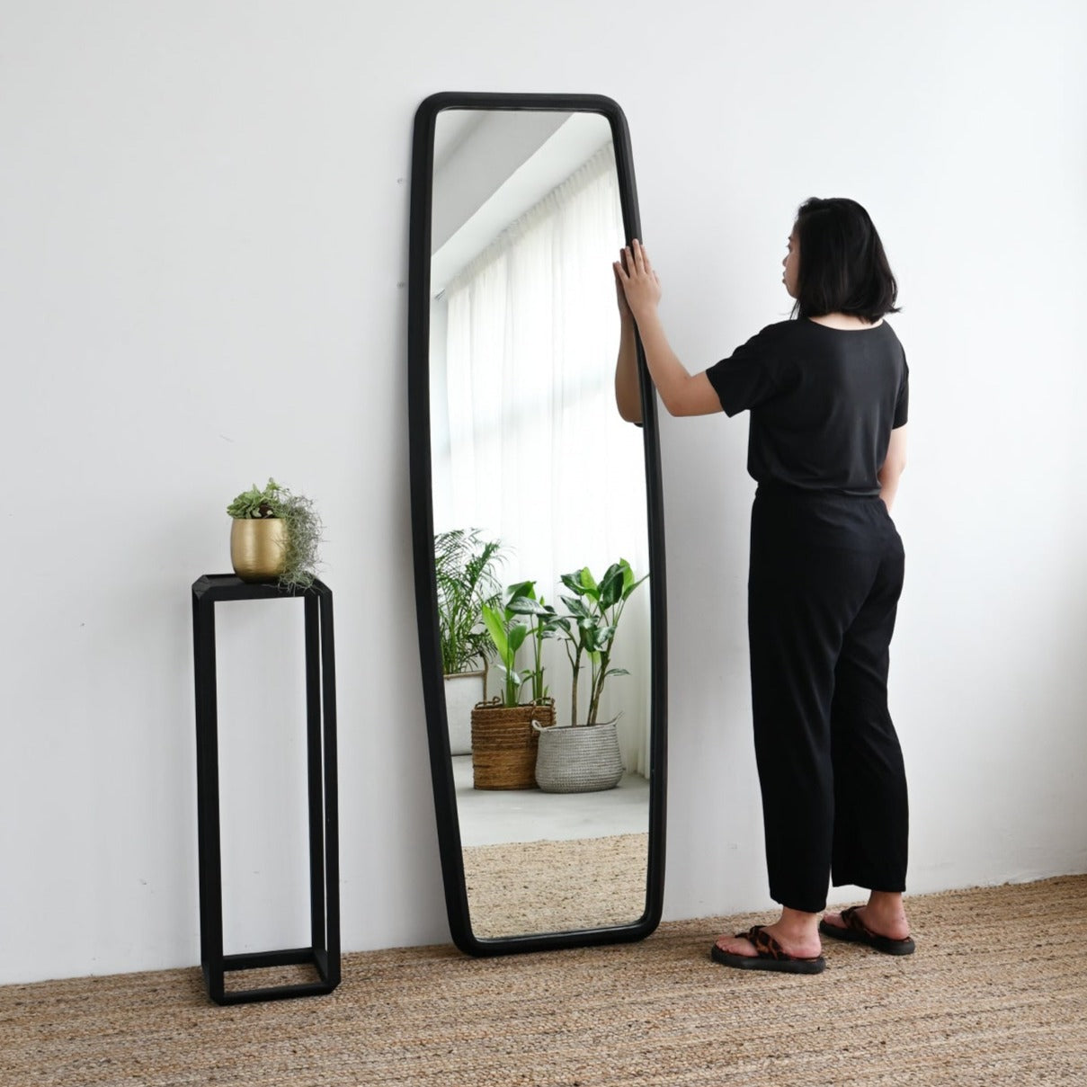 Exotic Wood Mirror - Black - 60cm x 200cm