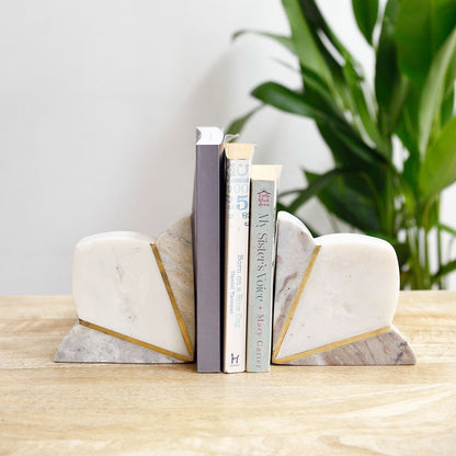 Floral Marble Bookends (Set of 2)