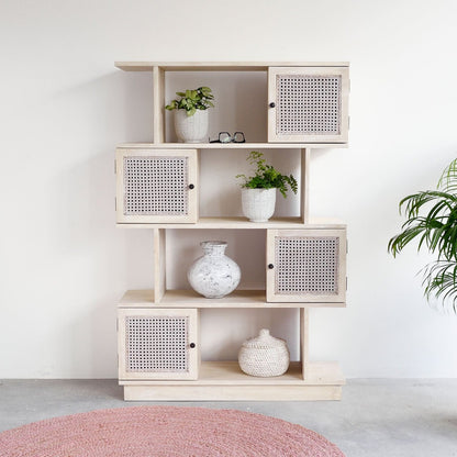 Gili Offset Bookshelf - White Wash