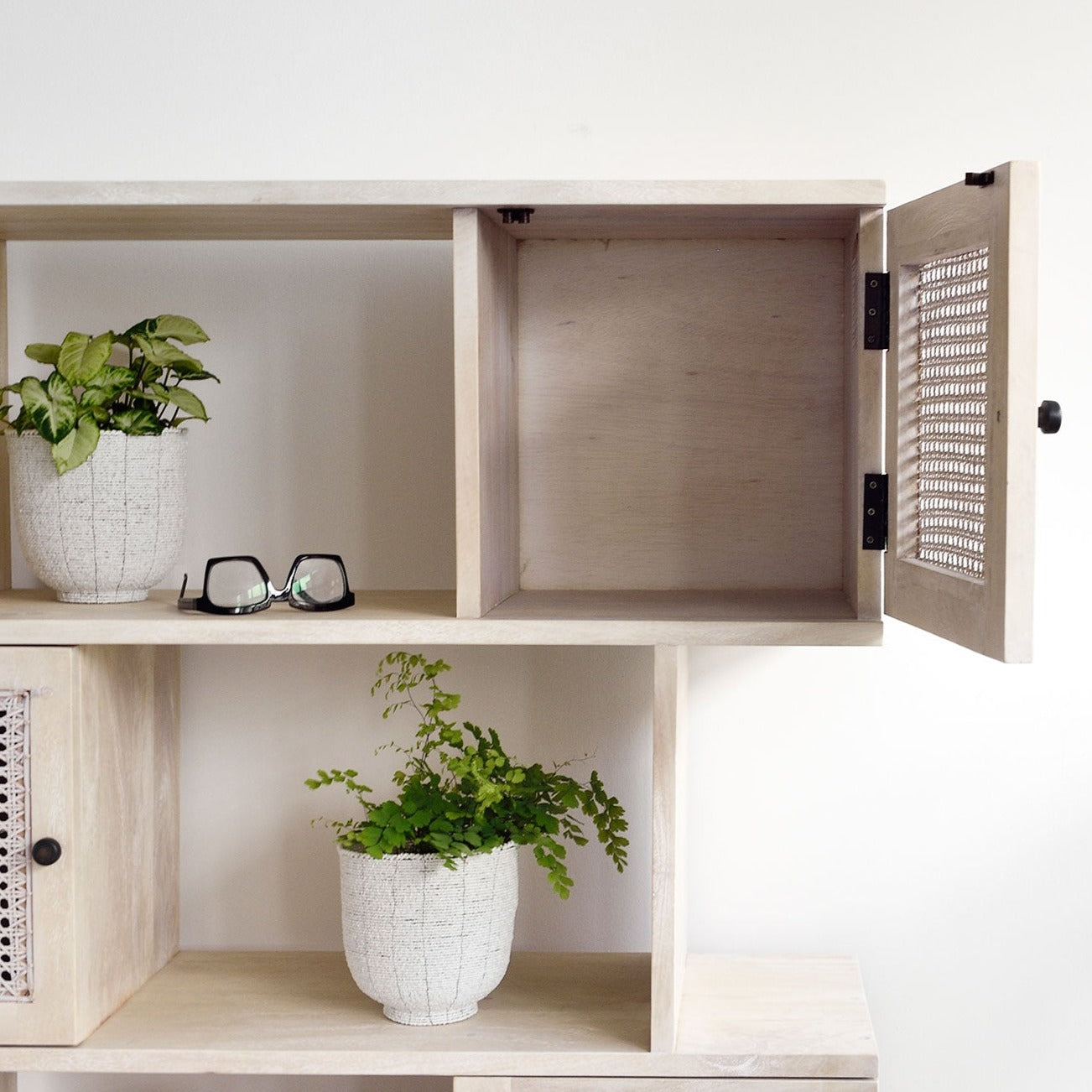 Gili Offset Bookshelf White Wash Island Living