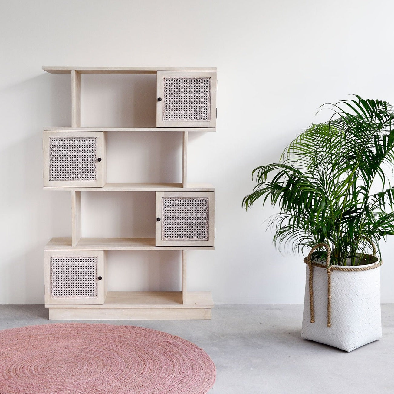 Gili Offset Bookshelf - White Wash