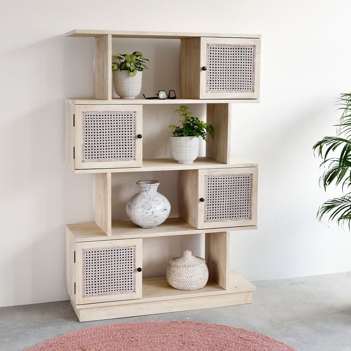 Gili Offset Bookshelf - White Wash