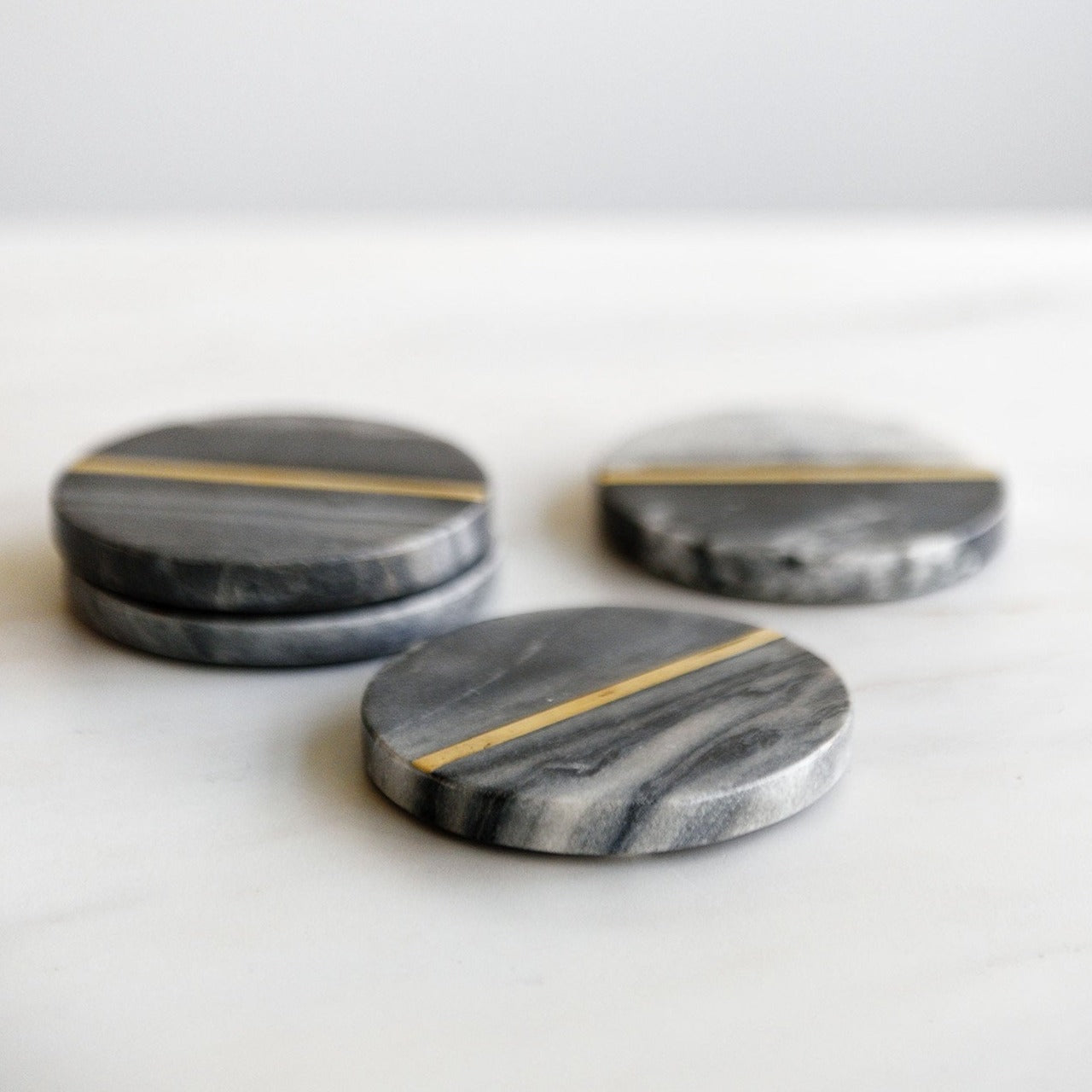 Round Grey Coasters