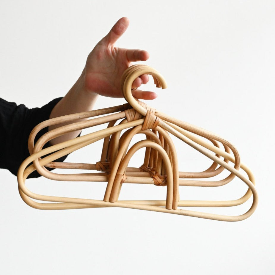 Rattan Coat Hangers - Set of 5