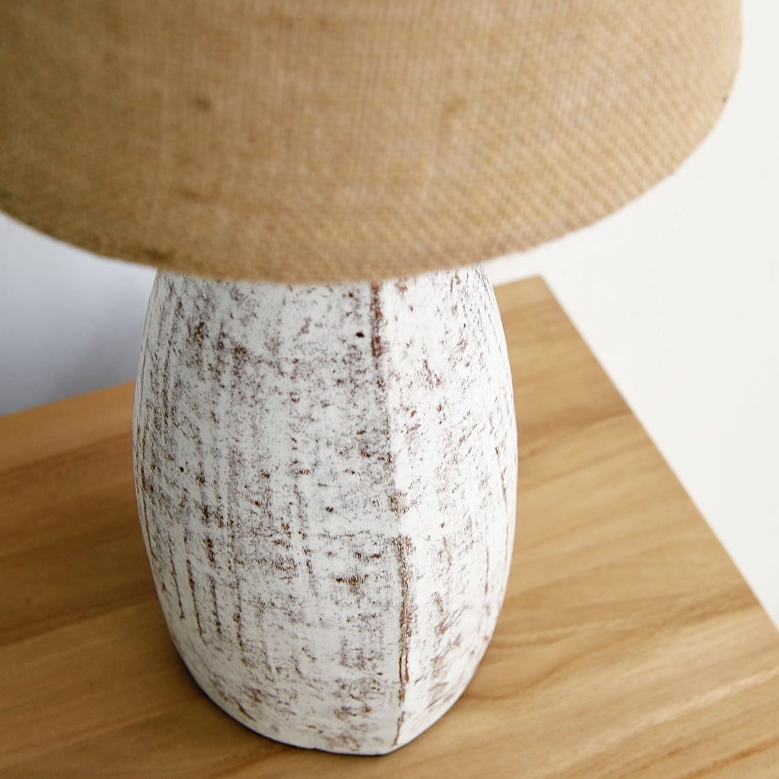 White Wash Java Lamp