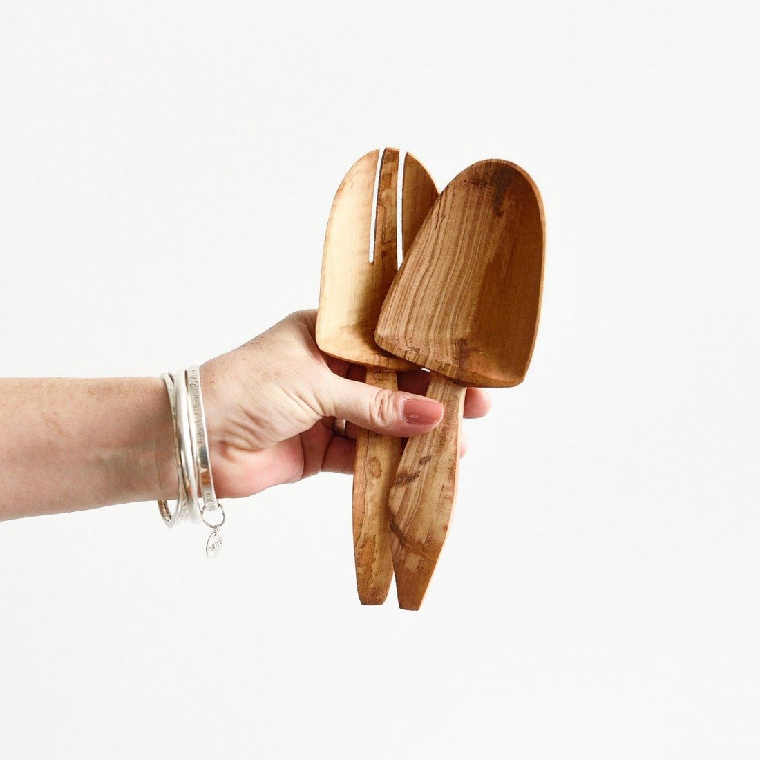holding Island Living short handle Kenya salad spoons