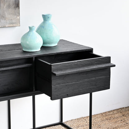 Lola 3 Drawer Sideboard - 180cm - Black