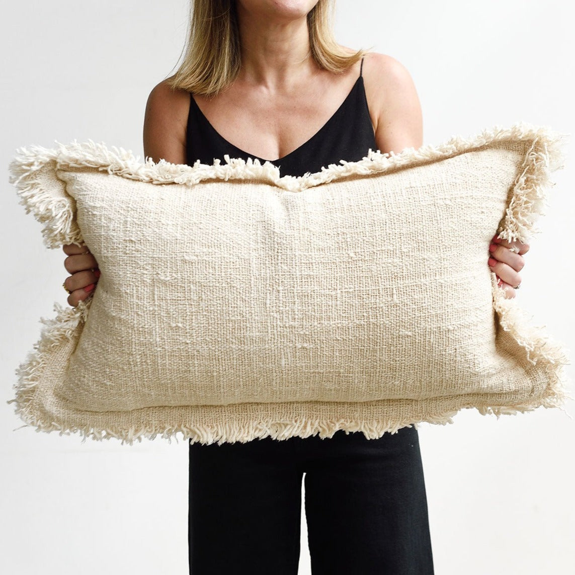 Luxe Fringed Cushion - 60cm x 35cm - Default