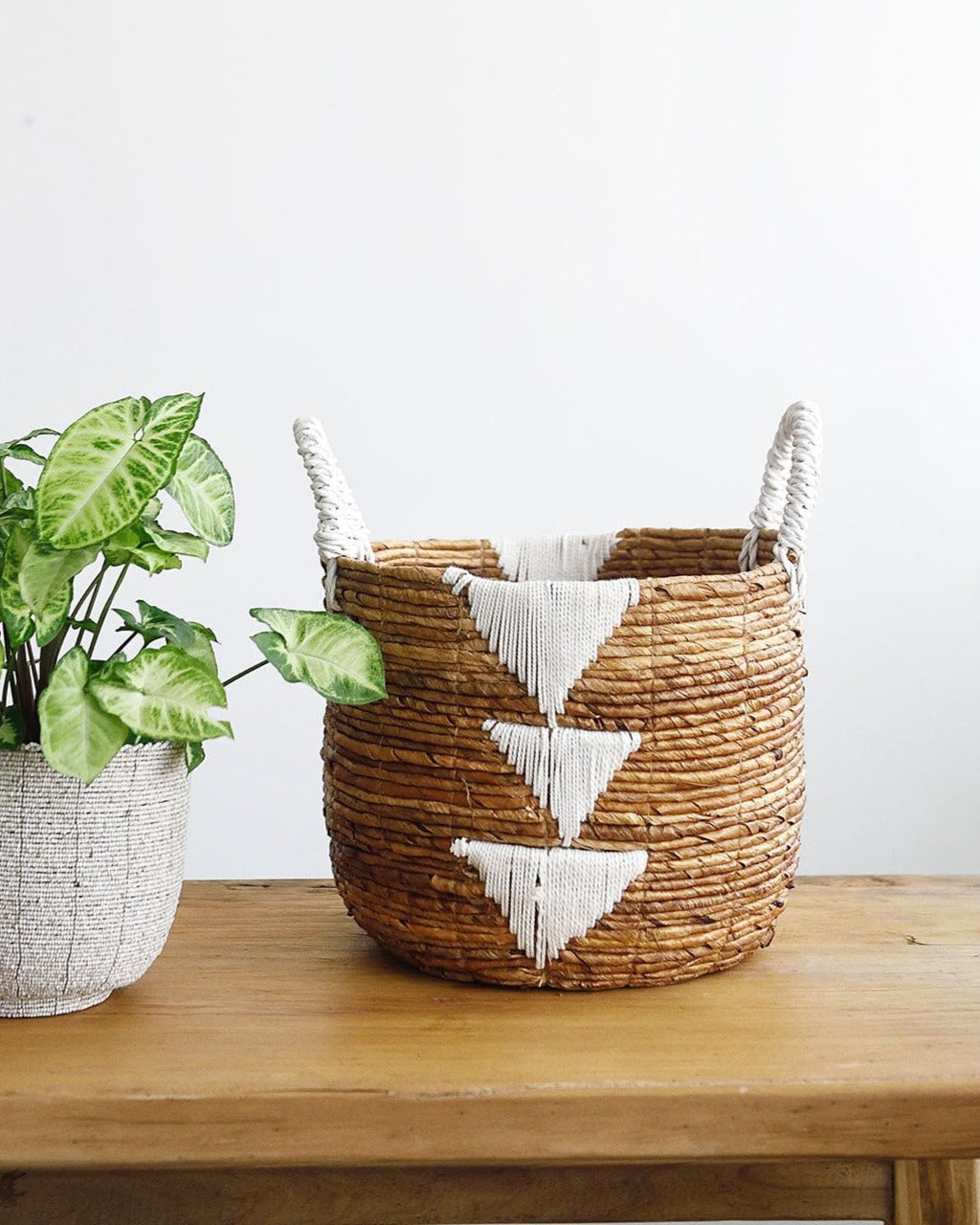 Banana Leaf Macrame Basket