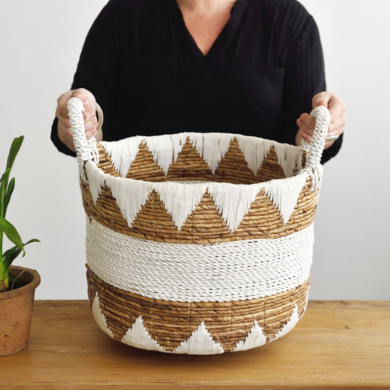 Banana Leaf Macrame Basket