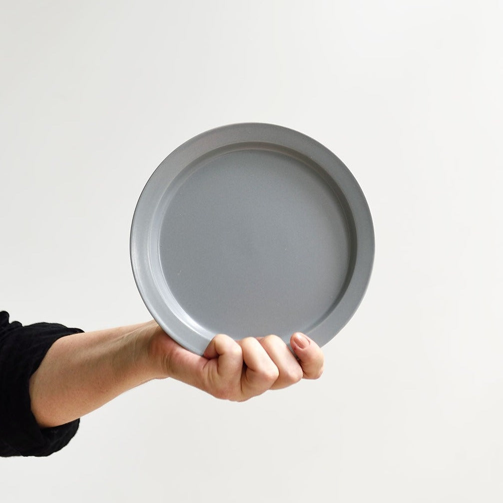 Pastel Blue Narrow Rim Plate 8&quot;