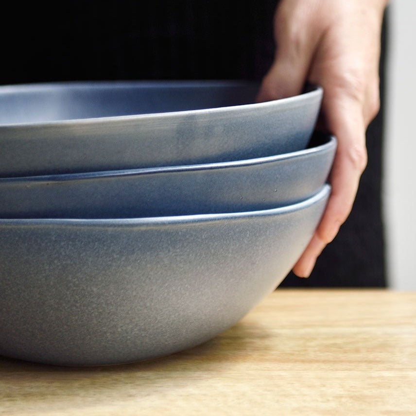 Powder Blue Assymmetrical Salad Bowl 10&quot;