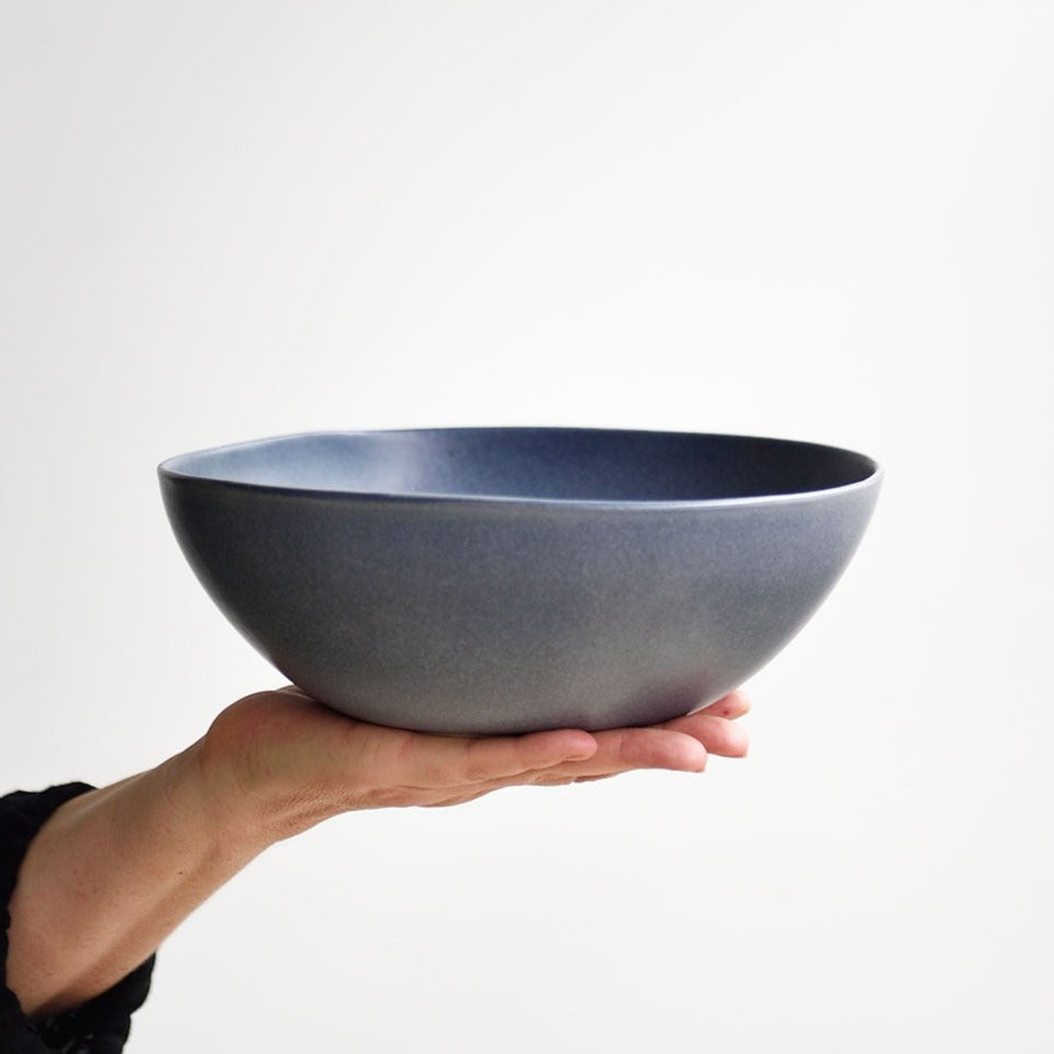Powder Blue Assymmetrical Salad Bowl 10&quot;