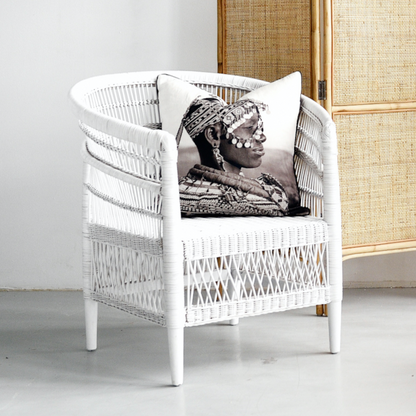 Malawi Arm Chair - White - Furniture