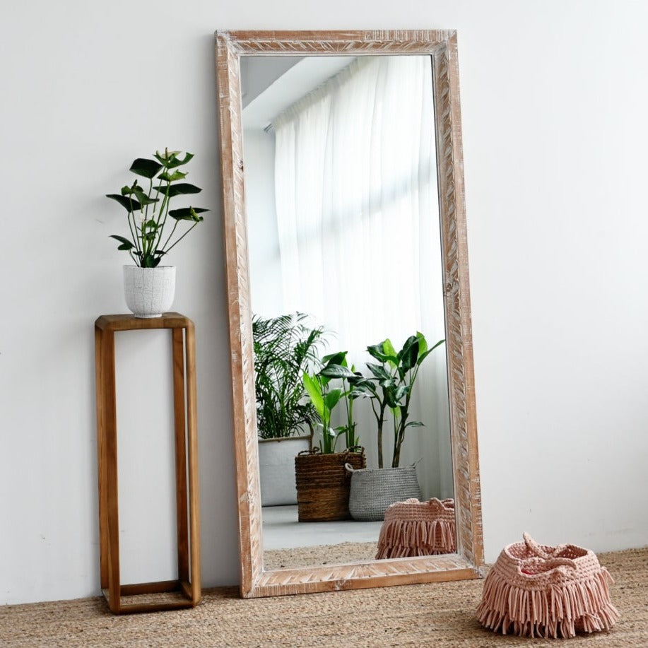 Maluku Hand Carved Frame Mirror - 80cm x 180cm