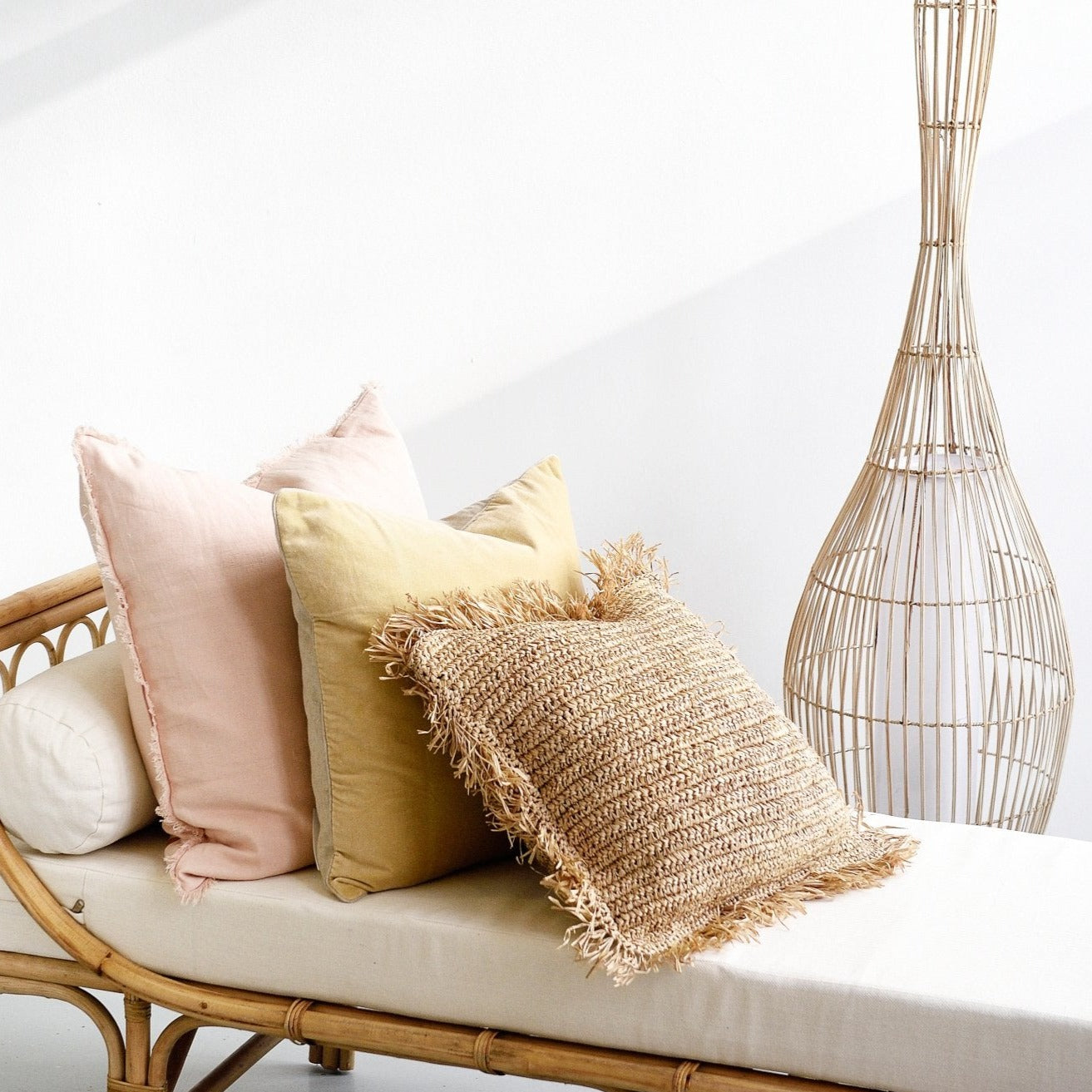Pink Freya Linen Cushion - Cushions