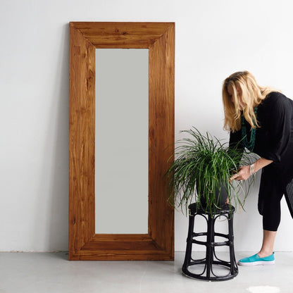 80x100cm reclaimed teak mirror