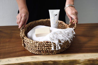 Round Banana Leaf Tray with handles - Small - Decor