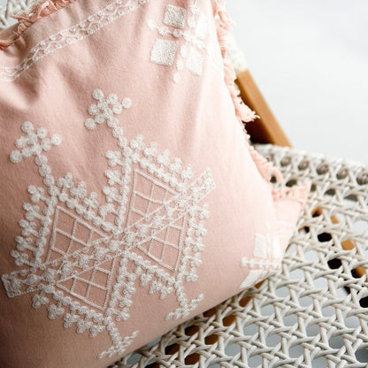Soft Pink Boho Cushion - Cushions