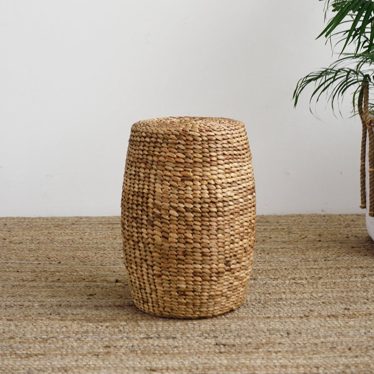 Round Water Hyacinth Stool