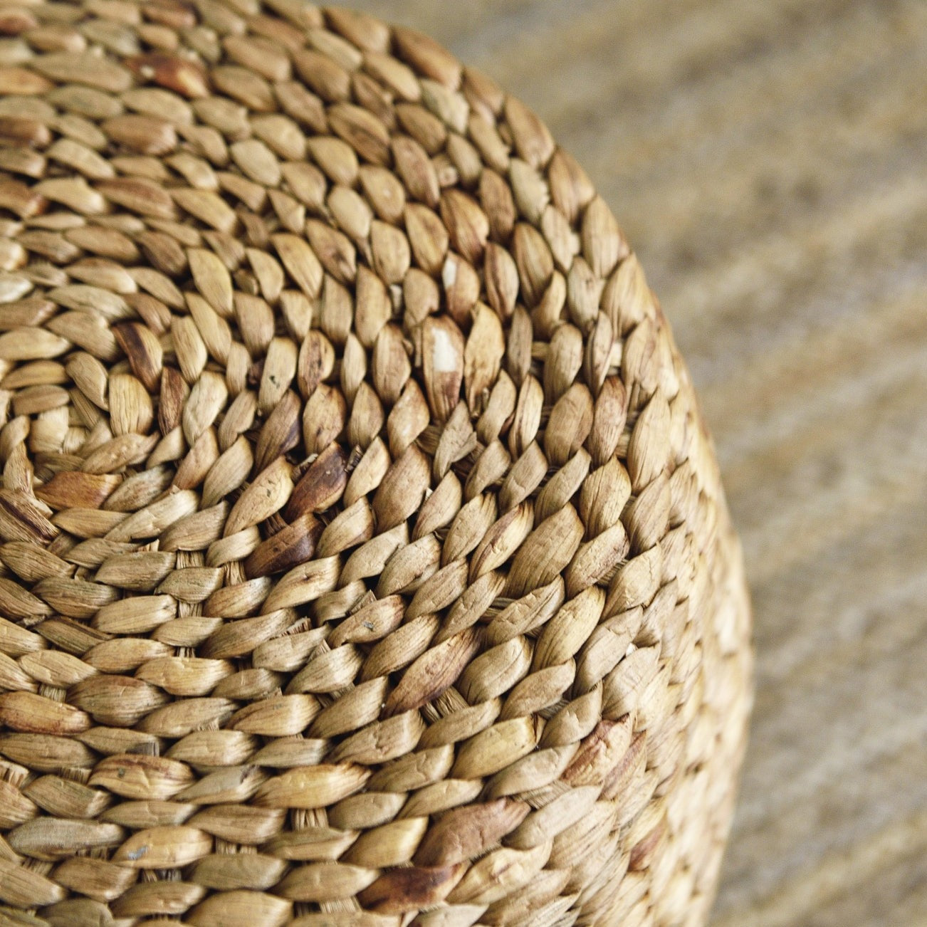 Round Water Hyacinth Stool