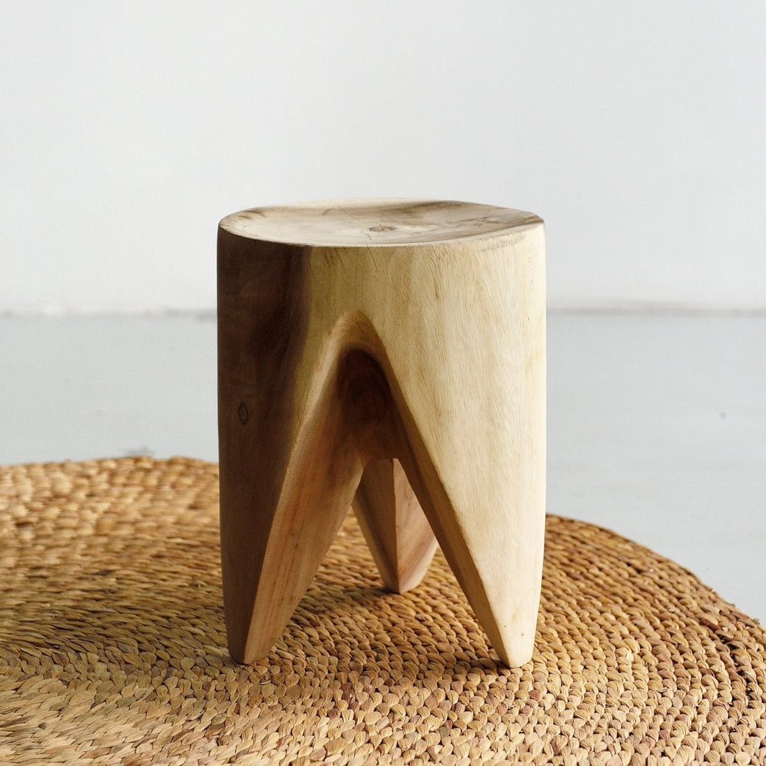 Suar Wood Stool - Natural - Furniture