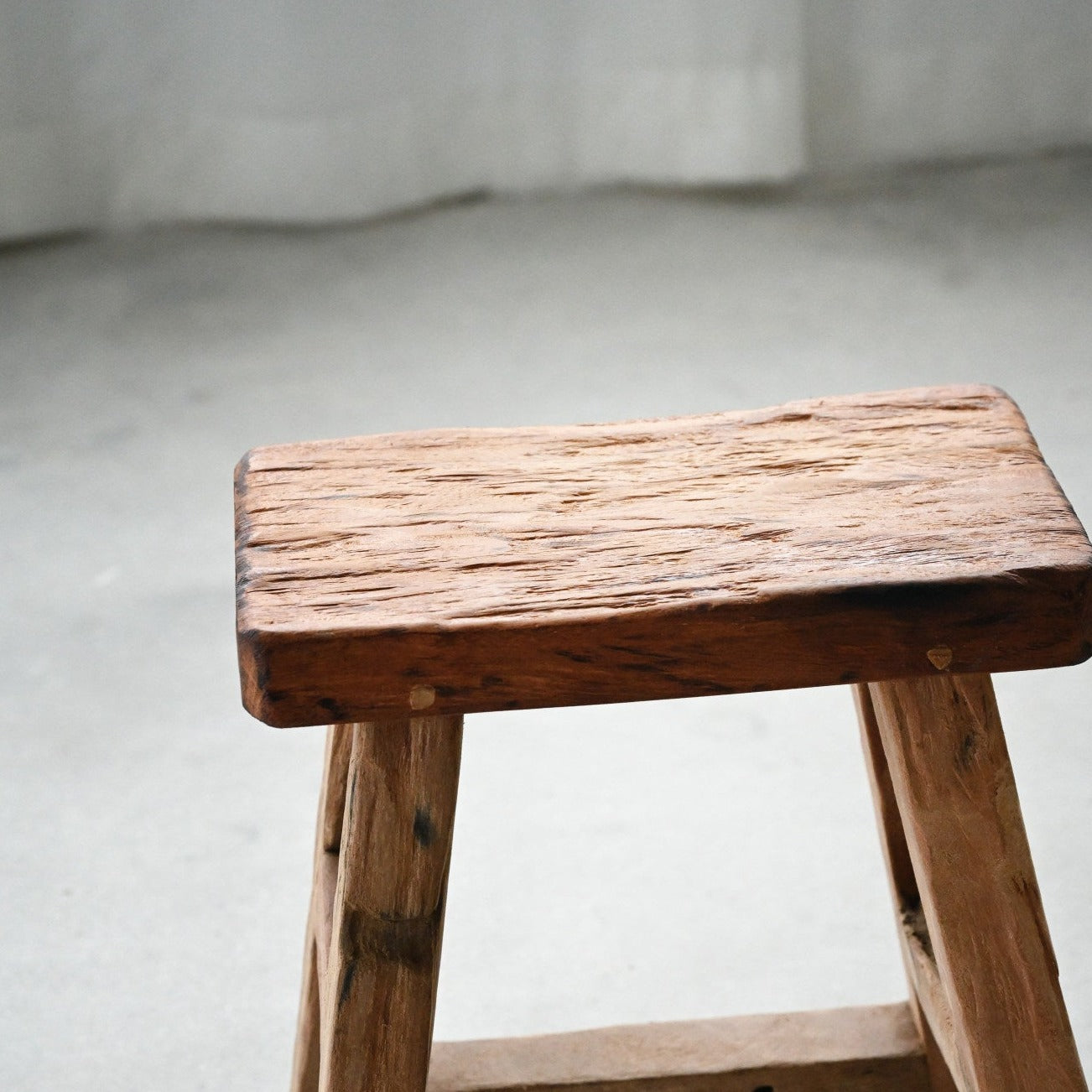 Recycled Teak Stool - H45cm