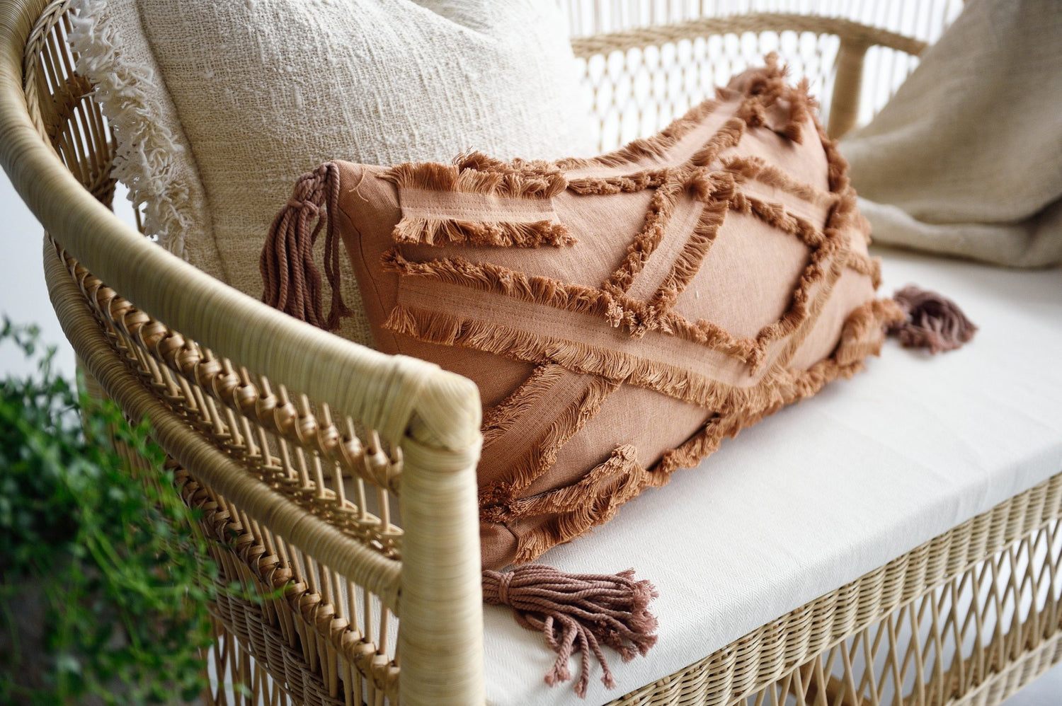 Tobacco Bohemian Cushion 60cm x 35cm - Cushions