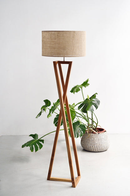Tripod Standing Lamp - Jute Shade - Lighting