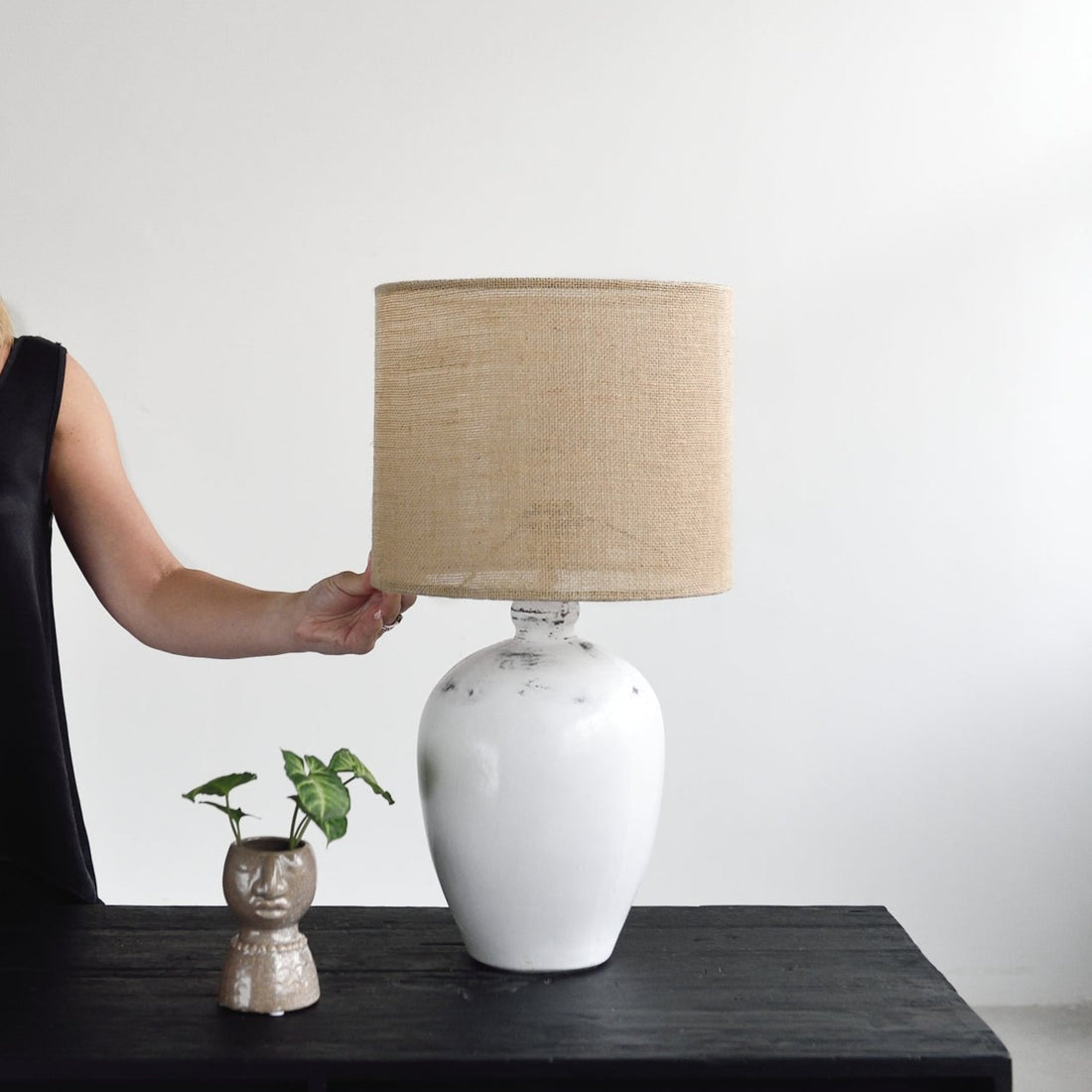 Small Table Lamp - Antique White