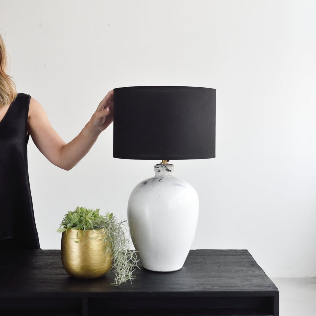 Small Table Lamp - Antique White